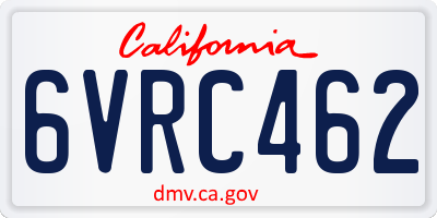 CA license plate 6VRC462
