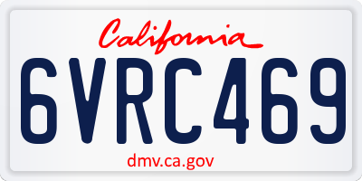 CA license plate 6VRC469