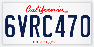 CA license plate 6VRC470
