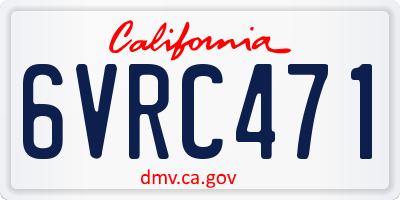 CA license plate 6VRC471