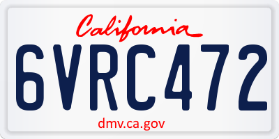 CA license plate 6VRC472