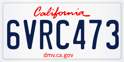 CA license plate 6VRC473