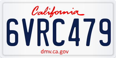 CA license plate 6VRC479