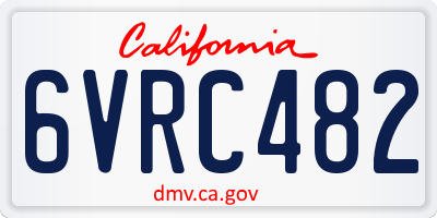 CA license plate 6VRC482