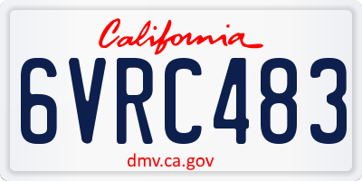 CA license plate 6VRC483