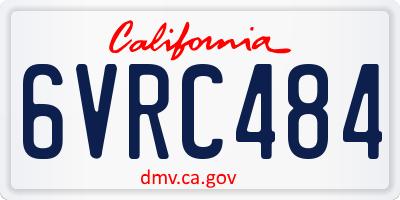 CA license plate 6VRC484