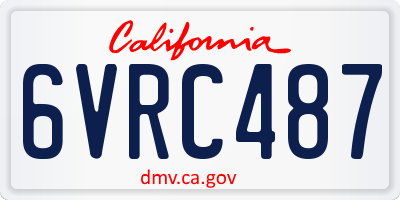 CA license plate 6VRC487