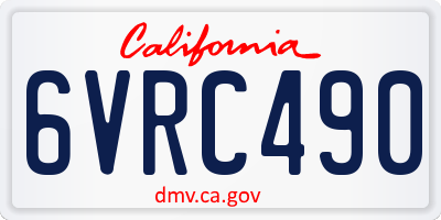 CA license plate 6VRC490