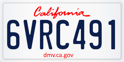CA license plate 6VRC491
