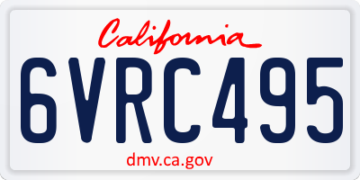 CA license plate 6VRC495