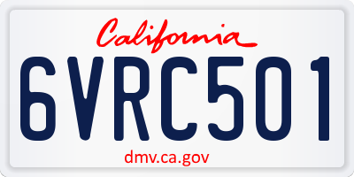 CA license plate 6VRC501