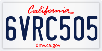 CA license plate 6VRC505