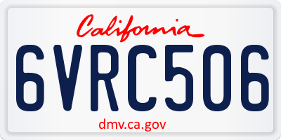 CA license plate 6VRC506
