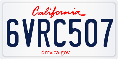 CA license plate 6VRC507