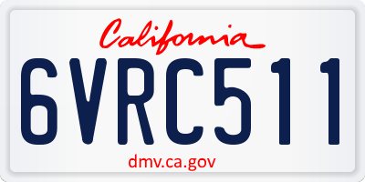 CA license plate 6VRC511