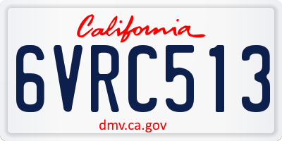CA license plate 6VRC513