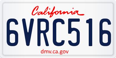 CA license plate 6VRC516