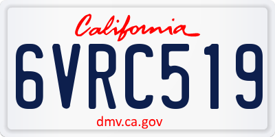 CA license plate 6VRC519