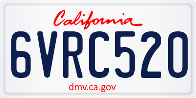 CA license plate 6VRC520
