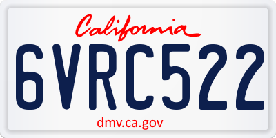 CA license plate 6VRC522