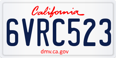 CA license plate 6VRC523