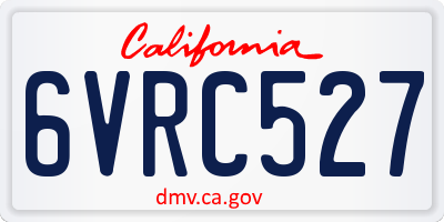 CA license plate 6VRC527