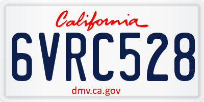 CA license plate 6VRC528
