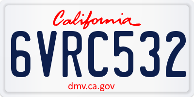 CA license plate 6VRC532