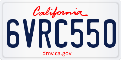 CA license plate 6VRC550