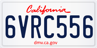 CA license plate 6VRC556