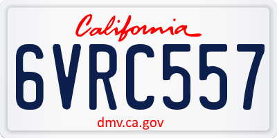 CA license plate 6VRC557