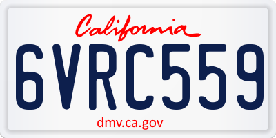 CA license plate 6VRC559