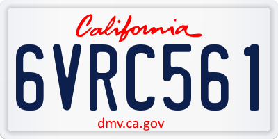 CA license plate 6VRC561