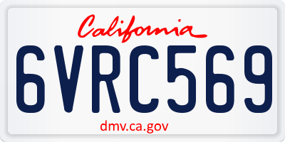 CA license plate 6VRC569