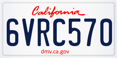 CA license plate 6VRC570