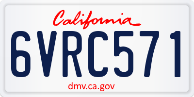 CA license plate 6VRC571