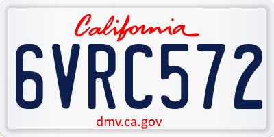 CA license plate 6VRC572