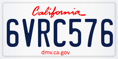 CA license plate 6VRC576