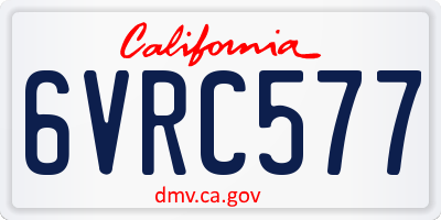 CA license plate 6VRC577