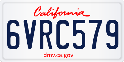 CA license plate 6VRC579