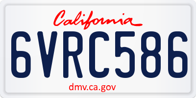 CA license plate 6VRC586