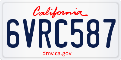 CA license plate 6VRC587
