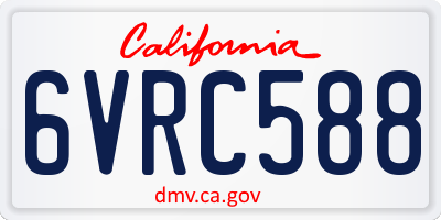 CA license plate 6VRC588