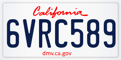 CA license plate 6VRC589