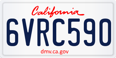 CA license plate 6VRC590