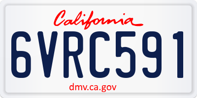 CA license plate 6VRC591