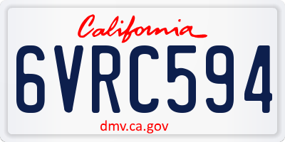 CA license plate 6VRC594