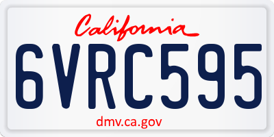 CA license plate 6VRC595