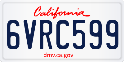 CA license plate 6VRC599