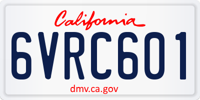 CA license plate 6VRC601